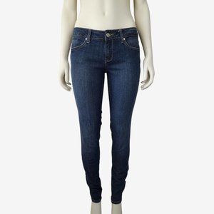 Forever 21 Blue Dark Wash Low Rise 4 Pocket Skinny Jeans Size 28